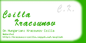 csilla kracsunov business card